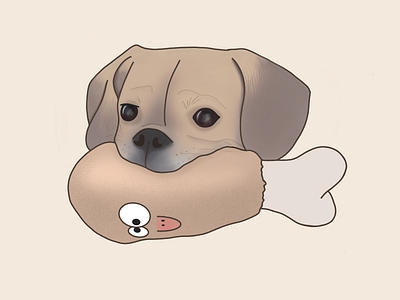 Puggle + Chicken Leg