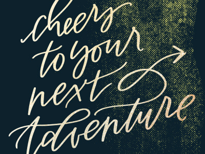 Cheers calligraphy gold foil hand lettering lettering