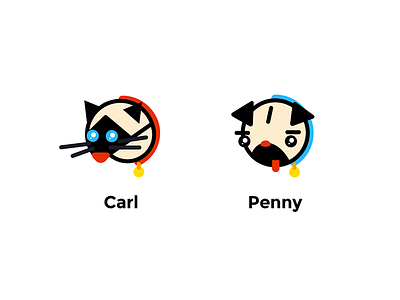 Meet Carl & Penny animals cat dog illustration pets pug wip