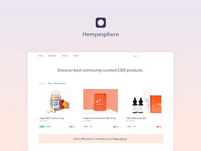 Hempeshpere - community-curated collection of CBD products