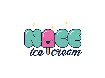 Nice Ice Cream colors cream design flat graphic graphic design ice ice cream illustration logo nice vector