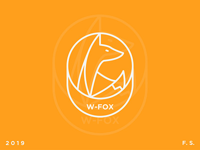 W-Fox - Logo design flat fox fox logo graphic illustration logo vector white