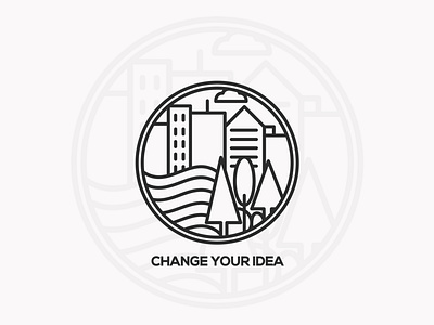 Change your idea - ICON 01 black change city climate design flat graphic idea illustration logo sea tree vector your