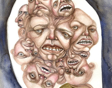 Faces illustration watercolor