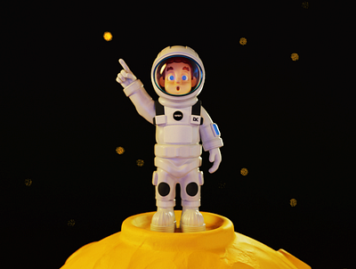Dreamer_Astronaut 3d adobe artwork astronaut c4d character clay design dream moon photoshop toy zbrush
