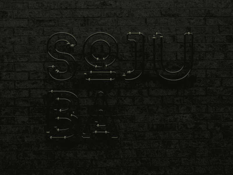 SOJU BA 3d aftereffects animation gif invitation logo logo design neon sign