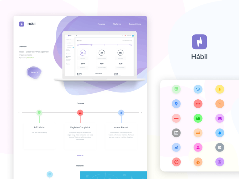 Habil - Electricity Power Distribution Management System web deisgn website design dashboard design user interface design
