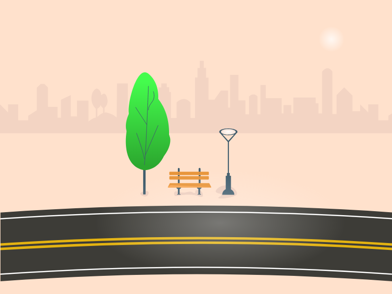 Road Light road design illustration
