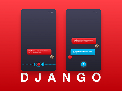 Django - Makes your life more easier and funnier ai android app assistant ios ui user experience design user interface design