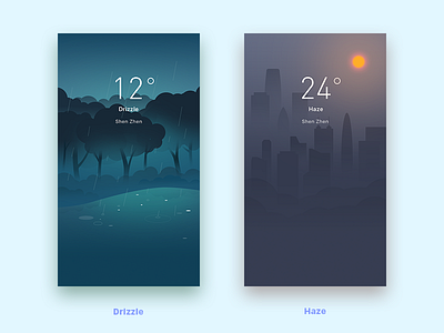 Weather UI app illustrator ui weather