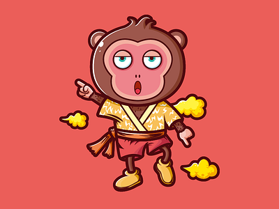 Kung Fu Monkey design illustration monkey