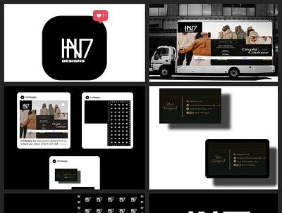 Brand identity design for HN7 DESIGNS app branding design graphic design illustration logo typography ui ux vector