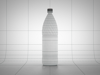 3D Bottle - Cooking Oil Wireframe 3d 3ds max advertising after effects bottle bottle design bottle mockup illustration making of product render wireframe