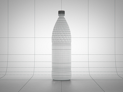 3D Bottle - Cooking Oil Wireframe