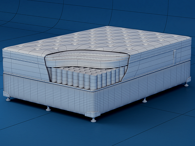 Ausbeds Mattress Wireframe 3d 3ds max advertising design product render realistic wireframe