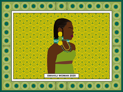 Khanga Design - Swahili Woman 2020 design illustration kenyan pattern swahili vector