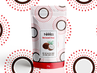 Nibbles branding chili coconut fruit kenyan packaging design pattern