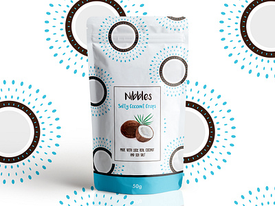 Salty Nibbles branding coconut design fruit packaging design pattern