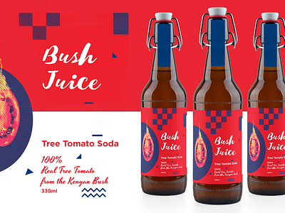 Bush Juice branding design kenyan packaging design soda tree tomato