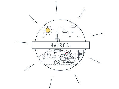 My Nairobi city design flat illustration illustration motorcycle nairobi vector