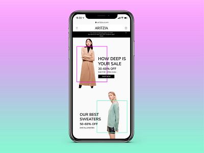 Aritzia Homepage dailyui graphicdesign mobile ui uidesign webdesign