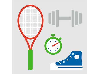 Edurio Physical dumbbell school sneakers sports tennis racket timer
