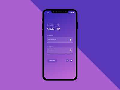 Daily UI 001 - Sign Up by Stephanie Chen on Dribbble