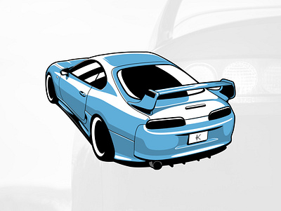 Toyota Supra art automobile automotive car drawing graphicdesign illustration logo supra toyota vector