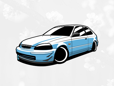 Honda Civic 6gen Hatchback 6gen artwork car civic design drawing drive graphicdesign honda illustration japan vector