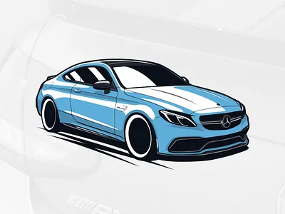 Mercedes Benz C63s AMG art automobile c63s car design drawing graphicdesign illustration logo logotype vector