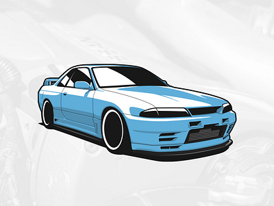 Nissan Skyline R32 art artwork automobile car design drawing graphicdesign illustration logo vector