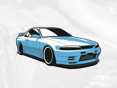 Nissan Skyline R32 art artwork automobile car design drawing graphicdesign illustration logo vector