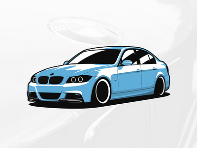 BMW 3 series E90 art artwork automobile car design drawing graphicdesign illustration logo vector