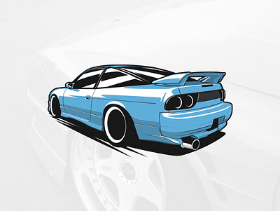 Nissan S13 art automobile car design drawing graphicdesign illustration logo logotype vector