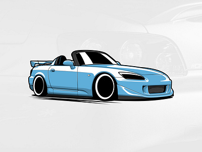 Honda S2000 art automobile car design drawing graphicdesign honda illustration logo s2000 vector