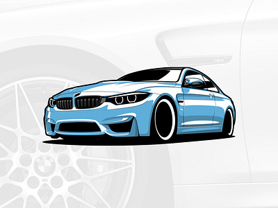 BMW M4 Coupe art automobile bmw car design drawing graphicdesign illustration logo logotype vector