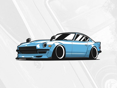 Datsun 240Z / 280Z art automobile car design drawing graphicdesign illustration logo logotype vector