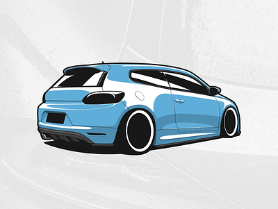 VW Scirocco art automobile car design drawing drive illustration logo logotype vector