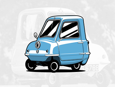 Peel P50 art artwork automobile car design drawing graphicdesign illustration logo vector