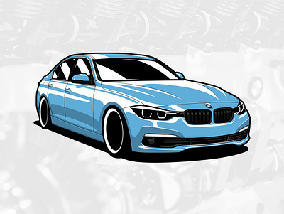 BMW F30 3 series art artwork automobile car design drawing graphicdesign illustration logo vector