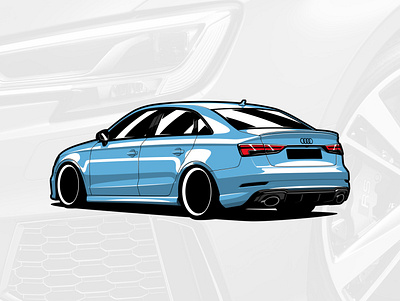 Audi RS3 Sedan art artwork audi car design drawing graphicdesign illustration logo logotype vector