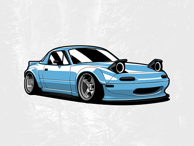 Mazda Miata MX-5 art artwork automobile car design drawing graphicdesign illustration logo vector