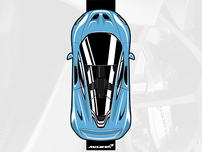 McLaren P1 Top View art artwork automobile car design drawing graphicdesign illustration logo vector