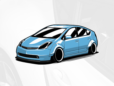 Toyota Prius Widebody art artwork automobile car design drawing graphicdesign illustration logo vector