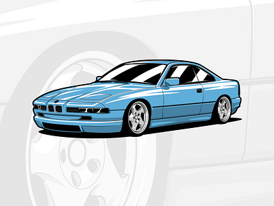 BMW E31 8-series art artwork automobile car design drawing graphicdesign illustration logo vector