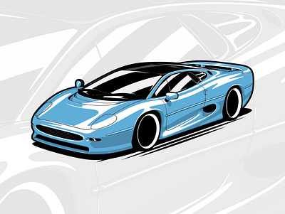 Jaguar XJ220 art artwork automobile car design drawing graphicdesign illustration logo vector