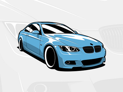 BMW E92 Coupe art artwork automobile car design drawing graphicdesign illustration logo vector