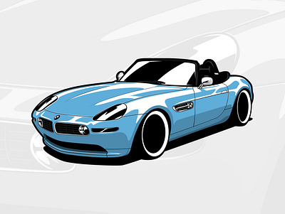 BMW Z8 E52 Cabrio art artwork automobile car design drawing graphicdesign illustration logo vector