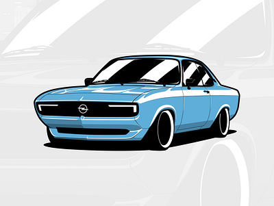 Opel Manta GSe ElektroMOD art artwork automobile car design drawing graphicdesign illustration logo vector