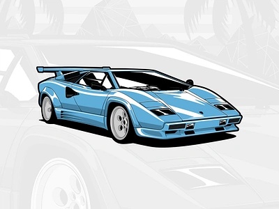 Lamborghini Countach art artwork automobile car design drawing graphicdesign illustration logo vector